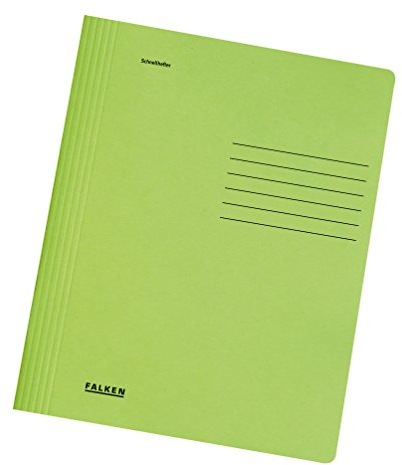 Original Falken Schnellhefter Intensivfarben. Made in Germany. Hefter aus Recycling-Karton für DIN A4 kaufmännische und Behördenheftung grün Blauer Engel ideal für Büro und Schule