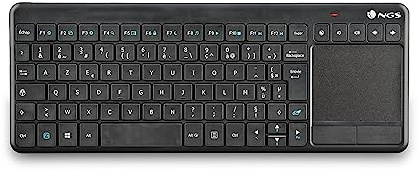 NGS TV WARRIOR Teclado Inalámbrico 2.4GHz con Touchpad y Teclas Multimedia para SmartTV, Ordenador Portáil o Videoconsola (AZERTY Francés)