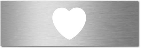 MOCAVI Stick 340 - Targhetta adesiva per porta o cassetta delle lettere con motivo a cuore, in acciaio inox V4A