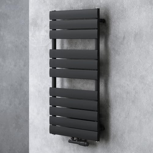 doporro Radiateur Sèche-Serviette Radiateur à Eau Chaude 100x50cm Vertical | Gris-Noir, Salle de Bain, FH