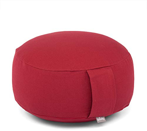 Bodhi Meditationskissen Rondo | ECO Serie | Yogakissen mit Kapokfüllung | Abnehmbarer Bezug aus 100% Bio-Baumwolle | Höhe 20 cm | Sitzkissen mit praktischer Trageschlaufe
