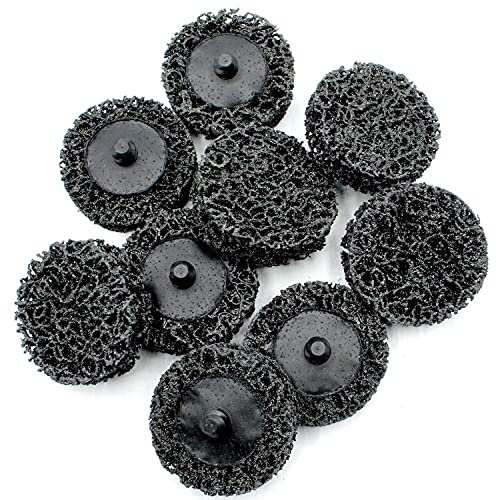25 Stück Reinigungsscheiben Reinigungsvlies in schwarz Ø 50mm Schleifscheiben Schruppscheibe Schnellwechselscheiben für Stahl Metall oder Holz