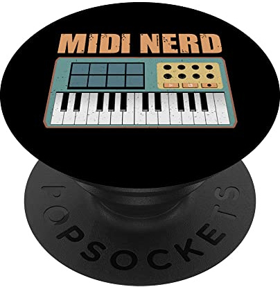 Midi Nerd DJ Geschenk Keyboard Musiker Synthesizer Synth PopSockets mit austauschbarem PopGrip
