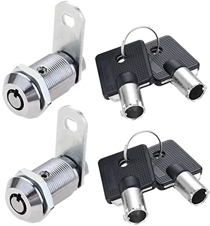 2Pack Tubular Cam Locks, Dreld 1-1/8 Inch Pool Table Cylinder Safe Lock with 4 Keys for Mailbox, Drawer, Cabinet, RV, Vending Machine, Fruit Machine, Electronic Box, ATM (27mm, Keyed Alike)