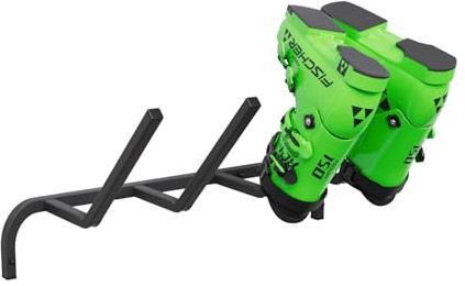 QLS Skohållare för vägg skidhållare för 2 par 64 cm nordisk promenadkäppar skidhållare krokstång med skyddande gummibeläggning för platsbesparande förvaring WB2