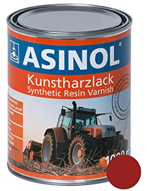 ASINOL Karminrot 1.000 ml - RAL 3002: Kunstharzlack, Hochglanz, 3.7 m²/l, UV-beständig, Innen/Außen