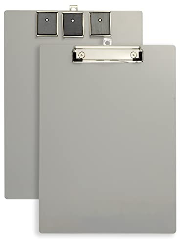 Officemate Magnetisches Klemmbrett aus Aluminium mit niedrigem Profil, silber (83217)