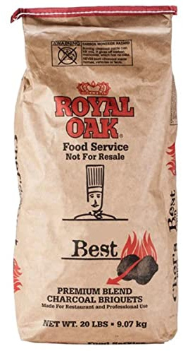 Restaurant Style Charcoal Briquettes - Burns Hotter, Longer & Cleaner, Made from Hardwood, Lights Easily, Specifically for Grilling Restaurants and Professional Use, 20 lb. Bag