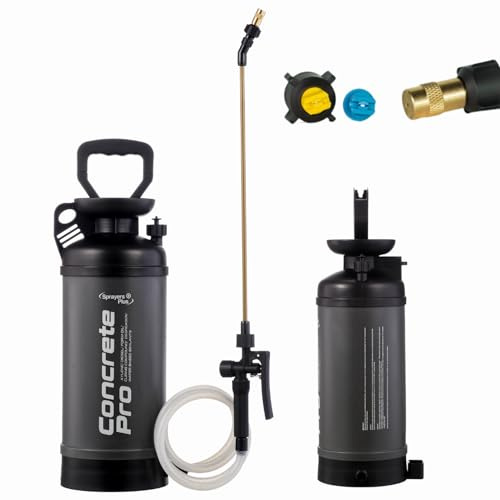 Sprayers Plus Concrete Pro 2 Gallon Concrete Sprayer, Construction Hand Pump Sprayer, Adjustable Pressure, Industrial Grade Durability for Form Oils Water-Based Sealants Form Diesel