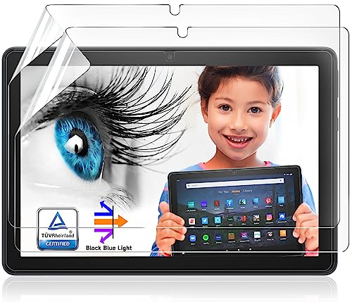 2 Stück Blaulichtfilter Schutzfolie Kompatibel Mit Amazon Fire HD 10/10 Plus/10 Kids/10 Kids Pro Tablet, Blendschutz Displayschutzfolie Screen Protector für 10.1 Zoll (11th Gen, 2021)