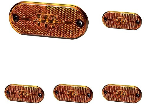 Hella - Seitenmarkierungsleuchte - Valuefit - LED - 12V - Schraubanschluss/Anbau - Lichtscheibenfarbe: gelb - Kabel: 150mm - links/rechts - Menge: 1-2PS 357 009-001 (Packung mit 5)