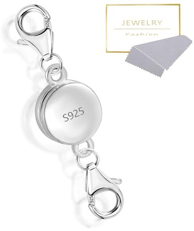 ALEXCRAFT Doppel Kugel Magnetverschluss für Halskette Kettenverlängerung | Sterling Silber 925 Magnetverschluss Schmuckherstellung Magnet Hummerverschluss Kettenverlängerung Halskett Armband Verbinder