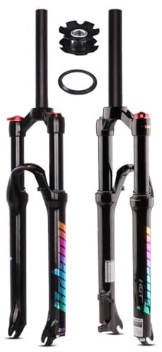 Mountainbike Federgabel 26 27.5 29 Zoll Mountain Front Gabel Fahrrad Luft Gabel Stoßdämpfer Federweg 120mm QR 9×100mm Gerades 1-1/8'' Speed Lockout Funktion Für XC AM (Color : Black, Size : 26inch)