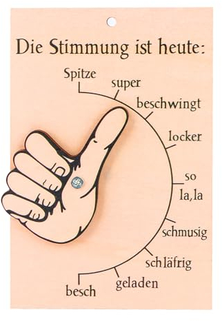 Wvu & Wvo Barómetro de estado de ánimo de madera | Barómetro de estado de ánimo para oficina con mano móvil | regalos del día de la madre para mamá placa de puerta colgante