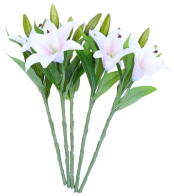 PRETYZOOM 5St Simulationsblumen Lilie Goldener Lotus-Kerzenhalter Messingschale dekorativ Flugzeug Sparschwein Hochzeit Braut hochzeitsdeko künstliche Blumensträuße Haushalt Strauß