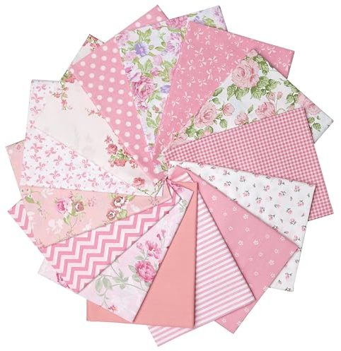 Nodsaw Quilt-Stoffbündel aus 100% Baumwolle, 45,7 x 55,9 cm, für Quilten, Nähprojekte, Patchwork, Bastelarbeiten, Rosa, 14 Stück