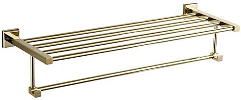 NBHDEK Handtuchhalter Handtuchhalter Handtuchstange - Kupfer Badezimmer Regal Hardware müssen geschlagen werden/Gold/62,5 * 21,5 * 14 cm Badezimmer