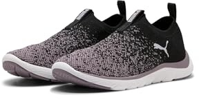Puma Chaussures de Course Softride Mayve pour Femme, Chaussures de Course Softride Mayve pour Femme, Blanc-Noir-Argent, Pointure 41, Puma Confiture de Prunes Noires, 42.5 EU