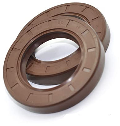 Deckel des Wellendichtrings Doppellippe, 1 STÜCK 2 STÜCK ID 25 mm Öldichtungsskelett, braune Fluor-FKM-Fluorkautschuk-Hydraulikfeder-Öldichtung, U-Lippe TC-Ringdichtung Dichtungslippe(25x35x7)