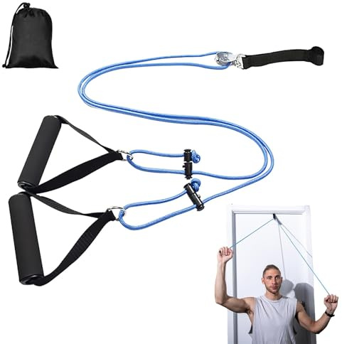Shoulder Pulley, Adjustable Pulley System, Shoulder Pulley Over The Door, Multi-Use Shoulder Pulley for Physical Ther-apy at Home, Shoulder Rehab, Rotator Cuff Recovery, Improve Flexibility Stretching