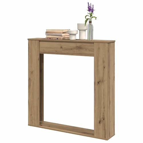 Marco para chimenea de roble Artisan, 100 x 20 x 100 cm, de material de madera, elegante borde para chimeneas y estufas de leña, duradero y fácil de montar