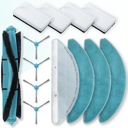 RM Pro® Kit para Conga 7490/8290 Immortal – 1 Cepillo Central, 4 Cepillos Laterales, 4 Filtros HEPA y 4 Mopas de Fregado | Repuestos Robot Aspirador Cecotec. (Revisar modelos compatibles)