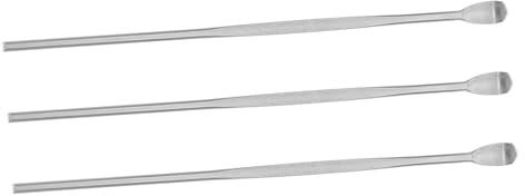 Cucchiaino Pulisci Orecchio in Acciaio Inox 8cm, 3 Pezzi | Argento, Pulizia Delicata del Cerume, Pratico da Portare, Uso Semplice e Sicuro per Adulti