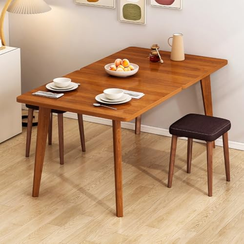 Table de salle à manger extensible en bois de noyer massif pour 6 modèles extensibles (119,4 cm (L) x 90,2 cm (l) x 74,9 cm (H) avec 2 chaises assorties – Parfaite pour les réunions de famille et les