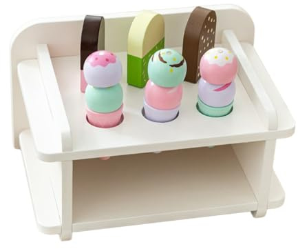 Beaupretty Holz Eiscreme Modell mit Ständer Realistisches Falsches EIS Stabiles Dekoratives Holz Eistüten Requisit für Fotografie und Dekoration