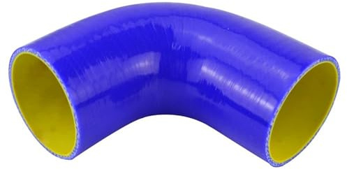Manguito Turbo 63mm 90 grados Coude silicona Tuyau Turbo D'admission Bleu Et Jaune/noir Et Jaune apto para PQY-SH9025-QY Líneas y mangueras de presión(Blue)