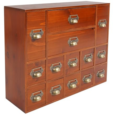 DDZcozy Schubladenschrank, Holz Schreibtisch Organizer mit 14 Schubladen, Schreibtisch Schubladen Organizer für Zuhause Büro