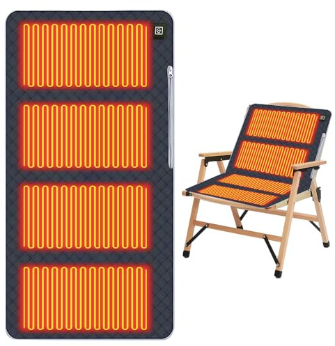 Beheiztes Sitzkissen, 45 x 90 cm Tragebar USB Heizkissen mit 3 Heizstufen, Faltbar Wasserdicht Wärmekissen Elektrisch für Büros, Spielzimmer, Wohnzimmer, Camping (Blau)