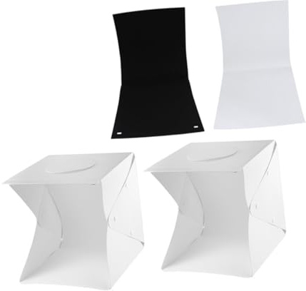 ELAYARD Light Box Fotografia 30Cm LED Portatile con 2 Sfondi Nero e Bianco per Prodotti Kit Scatola Luminosa per Gioielli e Cosmetici