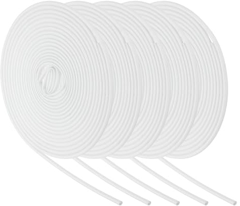 sourcing map 5 manicotti antincendio in treccia isolanti per cavi, diametro interno 3 mm, colore bianco, guaina in fibra di vetro rivestita in silicone ad alta temperatura per tubi automobilistici e