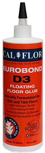 CalFlor GL82114CF Eurobond D3 Floating Floor Glue – Type II/D3 Water‑Resistant, Flexible Cross‑Linking Formula for Click & T&G Floors (Made in USA)