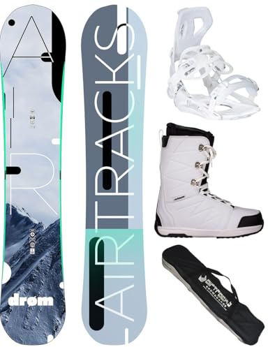 AIRTRACKS Snowboard Set Paquete Completo Tabla Drom Hybrid Rocker Mujer 150 + Fijaciones Master W + Botas Star W 39 + SB Bag