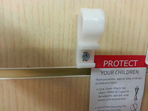 CHILD SAFETY ROLLER OR ROMAN BLIND OR CURTAINS CHAIN P CLIP WHITE X PK5