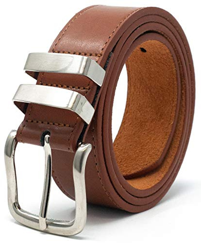 Ossi 38mm Leder gefüttert Gürtel mit doppelten Schleife in Schwarz, Braun oder Hellbraun (80cm - 150cm)