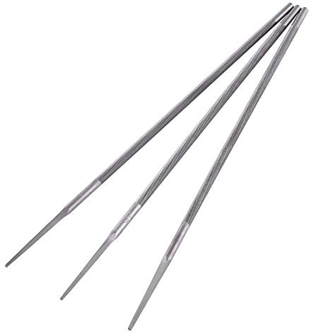 Lime Ronde Pour Tronçonneuse Lot de 3, Asixx Affûtage de Tronçonneuse en Acier à Roulement, 4mm / 4.8mm / 5.5mm Optionnel(5.5mm)