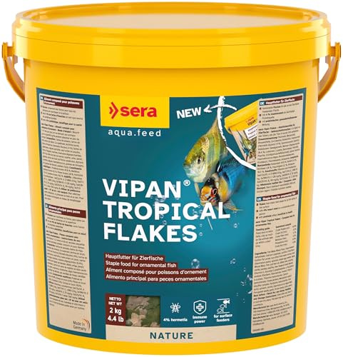 sera vipan Flakes XL 21 L 4 KG | alimento Principal para Peces Ornamentales Grandes Que se alimentan en la Superficie | Escamas XL Que Mantienen su Forma | favorece un Crecimiento Sano
