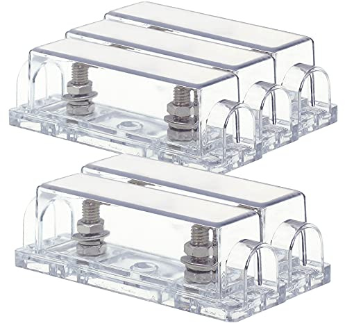 Conext Link FHA50 ANL Inline Fuse Holder Nickel 1/0 2 4 GA AWG Gauge Without Fuse 5 Pack （15440）