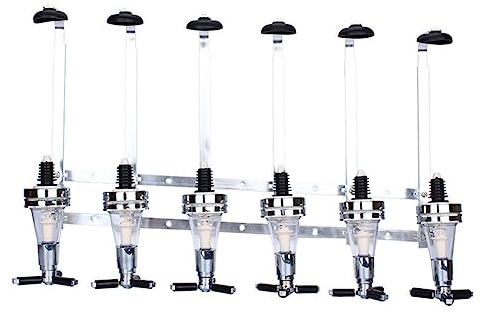 Warmiehomy 6 Bottle Stand Wall Mounted Drinks Dispenser Wine Spirits Steel Bar Butler Holder Rack Optic Dispenser for Home Bar