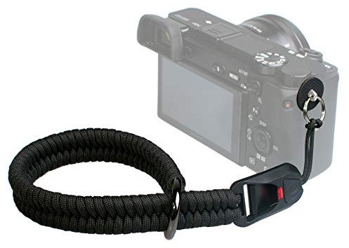 VKO Kamera Handschlaufe Kameragurt Handgelenk-Schlaufe Schnellverschluss-Trageschlaufe geeignet für DSLR SLR oder spiegellosen Kameras (Schwarz)