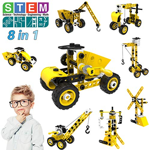 STEM Bauspielzeug, 8 in 1 Educational Building Toys Konstruktion Spielzeug für 5 6 7 8 9 10+ Jahre alte Jungen Mädchen,100 Stück Lernspielzeug Bausteine Geburtstagsgeschenke für Kinder