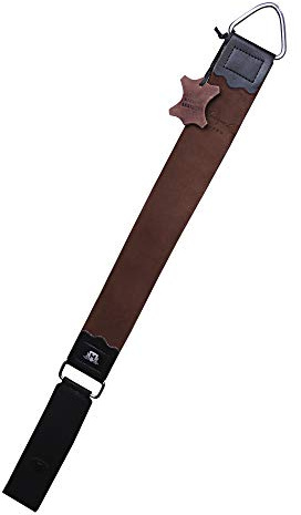 Haryali London Genuine Leather Stropping Sharpening Strop Belt Sharpener for All Kind of Straight Razor Edges with Attached Razor Pouch
