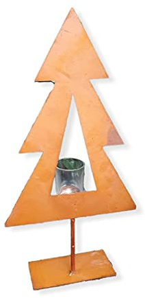 Metall Baum mit Teelichthalter 47 cm, Sockel-kerzenständer, Kerzenhalter für Weihnachten