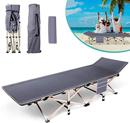 Nukdey Feldbett Klappbar-Klappbett|Campingbetten für Erwachsene|Zehn-Bein-Strandbett mit Kissen und Seitentasche|Maximale Belastung 150kg/330lbs|Ideal für Büro Zuhause Strandparty Camping