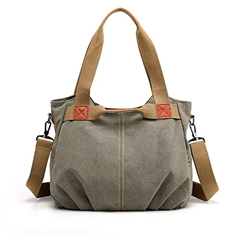 FANDARE Lona Bolsos Mano Mujer Bandolera Bolso Hombro Cruzado Vintage para Señora Viaje Trabajo Escuela Compras Crossbody Bag
