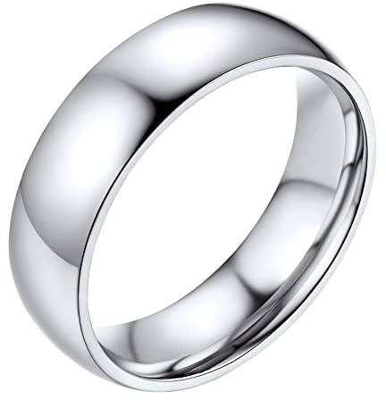 Bestyle Ring Herren Frauen Edelstahl Verlobungsring Partner Ringe mit Gravur Breit 2mm/4mm/6mm/8mm Ringgröße 54-67 Personalisiertes Geschenk