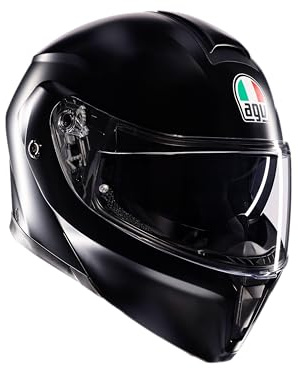 AGV Streetmodular ECE 22-06 Mono, Modularer Helm, Motorrad Klapphelm ECE 22-06 P/J in Zwei Konfigurationen zugelassen, mit Sonnenblende, Matt Schwarz, XXL